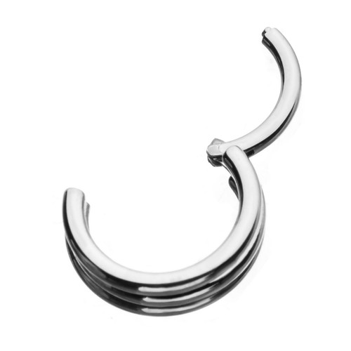 Triple Stack Steel Hinged Segment Ring Hoop 18G-16G Triple Stack Steel Hinged Segment Ring Hoop 18G-16G