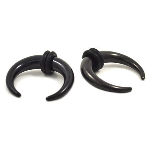 Black Titanium Buffalo Tapers w/O-Rings (14g-2g)