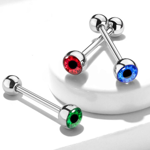 Eyeball Top Steel Tongue Ring Barbell Eyeball Top Steel Tongue Ring Barbell