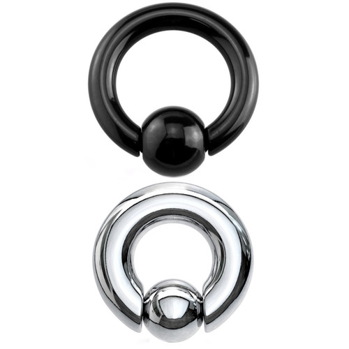 2PC Set Steel Spring Action Captive Bead Rings 8G-00G