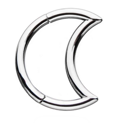 Moon Shaped Steel Hinged Segment Ring Hoop 18G-16G Moon Shaped Steel Hinged Segment Ring Hoop 18G-16G