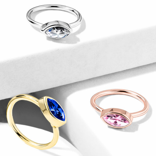 Marquise CZ Top Bendable Nose/Cartilage Hoop Marquise CZ Top Bendable Nose/Cartilage Hoop