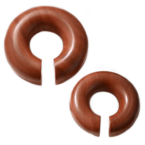 Organic Saba Wood Hoop Plugs (0g-5/8")