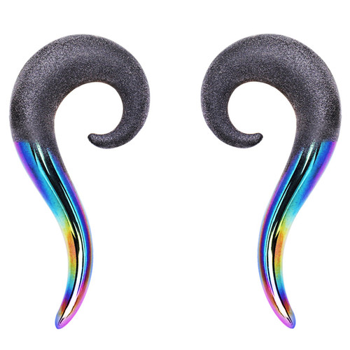 Matte/Rainbow Glass Spiral Hanger Tapers (6G-00G)