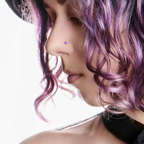 Synthetic Opal Top G23 Titanium Nose Screw Ring  Synthetic Opal Top G23 Titanium Nose Screw Ring