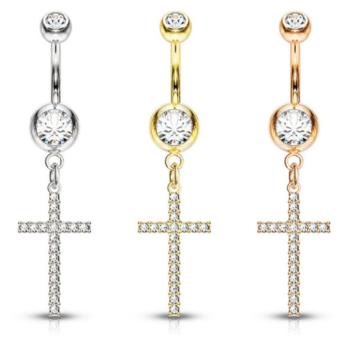 Cross Belly Rings | BodyDazz.com