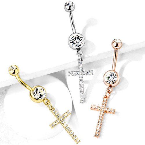 Cross Belly Rings | BodyDazz.com