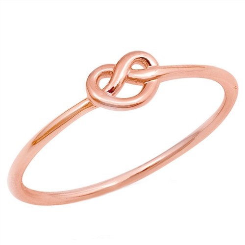 Heart Knot Rose Gold 925 Sterling Silver Ring