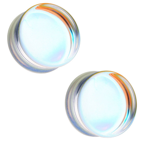 AB Flat Glass Plugs Double Flared (2g-1") AB Flat Glass Plugs Double Flared (2g-1")