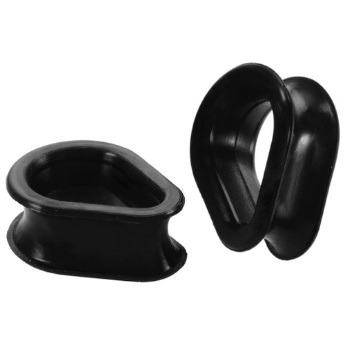 Black Silicone Teardrop Tunnels (2g-30mm)
