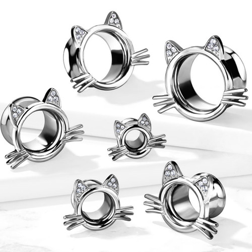 Kitty Cat Double Flared Steel Tunnels (0g-5/8")