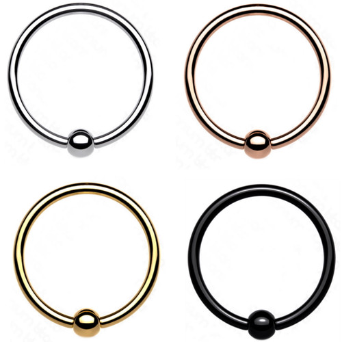 20G-18G G23 Titanium Fixed Ball Hoop Ring