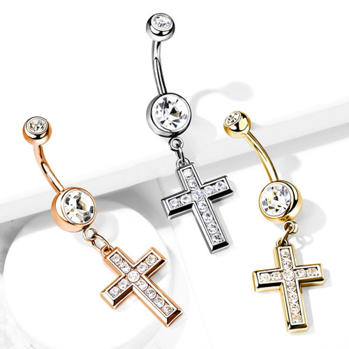 Cross Belly Rings | BodyDazz.com