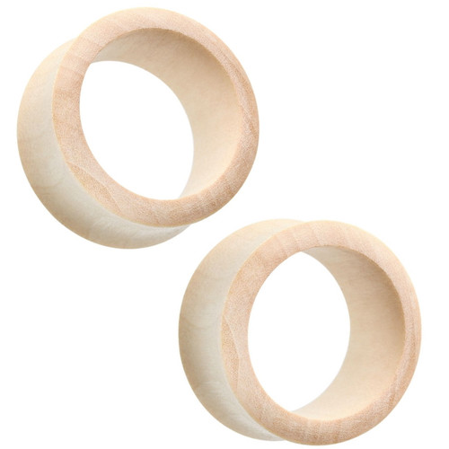 Blonde Wood Double Flared Tunnels (2G-38MM)