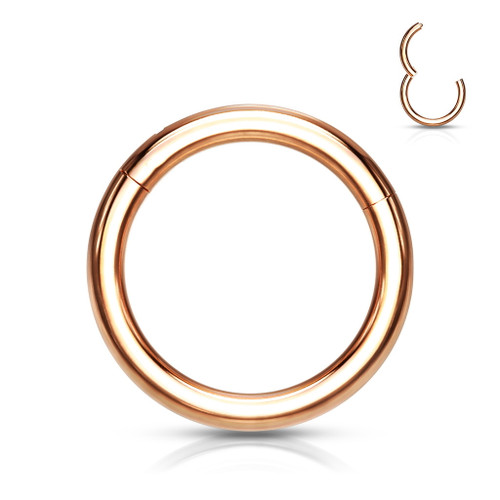 Rose Gold G23 Titanium Hinged Segment Ring Hoop 