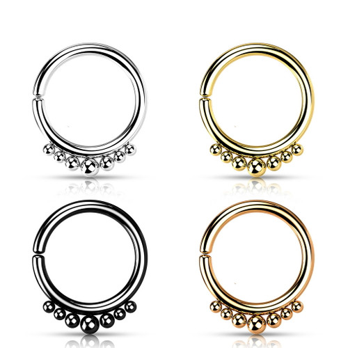 20G-16G Beaded Bottom Bendable Hoop Ring