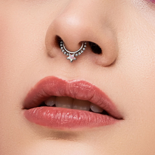 Captive Bead Ring 4pc Lip Septum Piercing & Captive Ring Tool