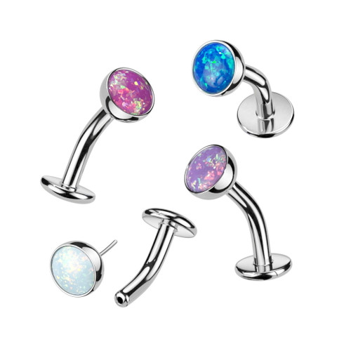 Petite Floating Opal Threadless Titanium Belly Button Ring Petite Floating Opal Threadless Titanium Belly Button Ring