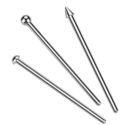 20G-18G Titanium Fishtail Nose Ring Spike, Dome & Ball 20G-18G Titanium Fishtail Nose Ring Spike, Dome & Ball