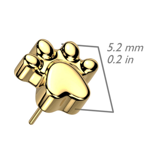 Paw Print Push-in Titanium Top (Use with Threadless Posts) Paw Print Push-in Titanium Top (Use with Threadless Posts)