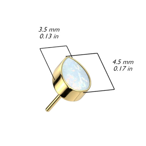 Opal Teardrop Push-in Titanium Top (Use with Threadless Posts) Opal Teardrop Push-in Titanium Top (Use with Threadless Posts)