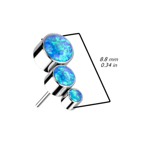 Descending Triple Opal Push-in Titanium Top (Use with Threadless Posts) Descending Triple Opal Push-in Titanium Top (Use with Threadless Posts)