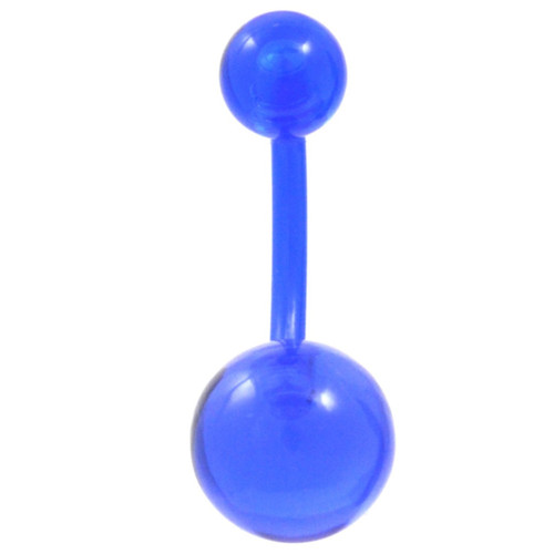 Blue Transparent(See-Through) Flexible Belly Ring