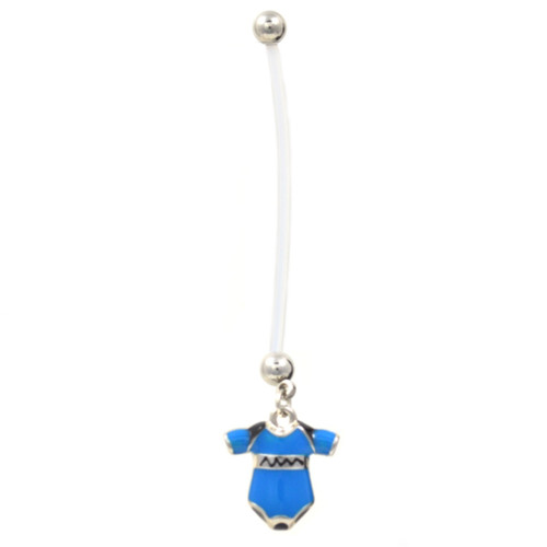 Blue Baby Onesie Flexible Maternity Belly Ring 2" Long