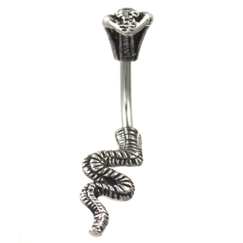 Stainless Steel King Cobra Snake Belly Ring