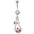 Rainbow Gems Peafowl Bird Belly Ring