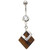 Square Shaped Tiger Eye Stone Dangle Belly Ring