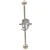 Stainless Steel Cowboy Skull Industrial Barbell 14g 38mm