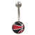 Black & Red Basketball Non-Dangle Belly Ring