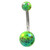 Glossy Green Paint Splatter Non-Dangle Belly Ring