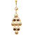 Gold Plated Waterfall & Teardrops Belly Ring 