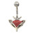 Royal Red Fox & Crown Non-Dangle Belly Ring