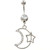 Steel Hollow Moon & Star Clear Gems Belly Ring