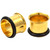 Gold Plated Single Flared Tunnel Plugs (12g-1")