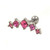 Pink 5 Gem Cartilage Earring 16g 1/4" Barbell