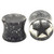 Clear Black Glittery Star Ear Plugs (0g-7/8")