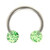 Green Glitter Balls Horseshoe Ring 16g 3/8"
