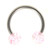 Pink Glitter Balls Horseshoe Ring 16g 3/8"