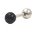 Black Glitter Ball Cartilage Tragus Barbell 16g 1/4"