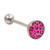 Pink Leopard Print Dome Tongue Ring 14G 5/8"