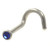 2mm Round Blue Gem Nose Screw Ring 20G/18G