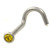 2mm Round Yellow Gem Nose Screw Ring 20G/18G