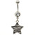 White/Black Animal Print Striped Star Belly Ring 