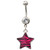 Pink/Black Animal Print Striped Star Belly Ring 