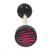 Black/Pink Zebra Stripes Tongue Ring Barbell 14G 5/8"