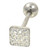 Clear Ferido Gems Square Top Barbell 14G 5/8"